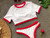 TOMBOY COLOUR CONTRAST T-SHIRT BIKINI CROP TOP HIGH WAISTED THONG BOTTOMS IN WHITE & RED TOMBOY COLOUR CONTRAST T-SHIRT BIKINI CROP TOP HIGH WAISTED THONG BOTTOMS IN WHITE & RED