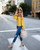 Show thin Pure color Temperament top lace-up bowknot Dew shoulder backless fashion woman 2018 new hot retro {yellow}