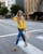 Show thin Pure color Temperament top lace-up bowknot Dew shoulder backless fashion woman 2018 new hot retro {yellow}