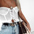 White Lace up Crop Top Women Sexy Off Shoulder Tees Camis Summer Hollow Out Tank Tops Cool Girls Streetwear Bras Camisole