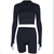 Long sleeve zipper high neck elastic sexy crop tops shorts 2-pieces 2018 summer autumn women fashion casual sports sets Long sleeve zipper high neck elastic sexy crop tops shorts 2-pieces 2018 summer autumn women fashion casual sports sets