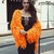 Product - Warm Knitting Shaggy Jacket Coat Women Sweater Soft Black Female Overcoat Autumn Winter Hairy Faux Fur Coat Cardigan {Orange}