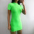 Skinny Fluorescent Green Slim Summer Dress Women 2019 Turtleneck Short Sleeve Bodycon Spring Stretch Mini Dress Party