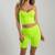 Neon Green Fashion Women's Sets Camis Crop Tops Tank Summer Sexy Outfits Two Pieces Set Casual Biker Shorts
