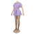 Sashes Solid Purple Pink Set Casual Loose Top And Shorts 2 Piece Set Women O Neck Elastic Waist Summer Two Piece Set