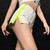 White Summer Patchwork Shorts Ladies Neon Zipper Up High Waist Shorts Womens Casual Skinny Cotton Short Pants Elegant