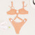 Sexy Bandeau Bikini Bandage Swimwear Women Solid Swimwear 2019 Bathing Suits Rings Bikini Set Hollow Out Biquini Swimwear