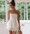 Off Shoulder Blue Dress Women Backless White Ruffles Dress Summer with Belt Sexy Slash Neck Cotton Linen vestidos 868