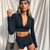 Black Sexy Two Piece Set Zipper Crop Top Shorts Summer Outfits for Women 2 Piece Matching Set Sports Tracksuit C54AA76 Black Sexy Two Piece Set Zipper Crop Top Shorts Summer Outfits for Women 2 Piece Matching Set Sports Tracksuit C54AA76