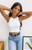 Ribbed Tank Top Women White 2020 Summer Casual Fitness Short Vest Candy Colors Knitted Off Shoulder Sexy Crop Top Women