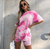 2020 tie dye short sleeve loose baggy top shorts 2 piecess set summer women fashion streetwear T-shirts tracksuit