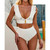 Female Swimsuit High Waist Bikini 2020 Ruffled White Women Swimwear Two-pieces Bikini set High Waist Bather Bathing Suit V2279