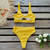 2020 Sexy Women Hollow Out Bikini Swimsuit Swimwear Female Bandeau Thong Brazilian Biquini Bikini Set Bathing Suit Bather Yellow
