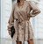 A-Line V-Neck Short Ruffle Mini Dress Women Front Button Fashion Street Wear Casual Dresses Ladies Daily Clothes 2020