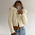 2020 Streetwear Fashion Woman Cardigan Sweaters With Fur Trim Collar Korean Style Casual Female y2k Cropped Sweater