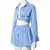 Fashion Casual Striped Blouse Shirts and Shorts Matching Set Loose Shirt Sleeve Top Outfits Summer 2021 Women Set