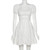 Hollow Out Backless White Summer Dress Women Puff Sleeve Pleated Mini Dresses Square Collar Ruffles Beach Vestidos