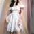 Hollow Out Backless White Summer Dress Women Puff Sleeve Pleated Mini Dresses Square Collar Ruffles Beach Vestidos