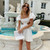 Hollow Out Backless White Summer Dress Women Puff Sleeve Pleated Mini Dresses Square Collar Ruffles Beach Vestidos