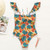Peachtan Ruffle swimwear female Leaf print one piece swimsuit women Drawstring swimwear female Vintage bathing suit 2021 new Peachtan Ruffle swimwear female Leaf print one piece swimsuit women Drawstring swimwear female Vintage bathing suit 2021 new