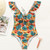 Peachtan Ruffle swimwear female Leaf print one piece swimsuit women Drawstring swimwear female Vintage bathing suit 2021 new Peachtan Ruffle swimwear female Leaf print one piece swimsuit women Drawstring swimwear female Vintage bathing suit 2021 new
