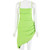 Justchicc Backless Drawstring Green Dress Side Split Sleeveless Cross Back Irregular Sexy Dress Women Party Club Autumn Dresses