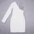 Women Spring Sexy Silgle Long Sleeve Diamonds Crystal Sparkly Black Bodycon Bandage Dress 2022 Elegant Evening Party Dress White
