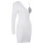 Women Spring Sexy Silgle Long Sleeve Diamonds Crystal Sparkly Black Bodycon Bandage Dress 2022 Elegant Evening Party Dress White