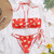 3 Pcs Printed Bikini Set High Waist Swimwear Women Sexy Bathing Suit Biquini Push Up Swimsuit Women's Bikinis Beach Wear B517 Red