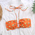 3 Pcs Printed Bikini Set High Waist Swimwear Women Sexy Bathing Suit Biquini Push Up Swimsuit Women's Bikinis Beach Wear B517 Orange