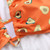 3 Pcs Printed Bikini Set High Waist Swimwear Women Sexy Bathing Suit Biquini Push Up Swimsuit Women's Bikinis Beach Wear B517 Orange