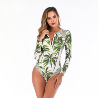 Swimming Suit For Women Palm Pritned One Piece Swimsuit Front Printed Womens Bathing Suits Bodysuit Beach Wear