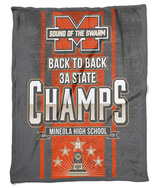 Sublimated Sound of the Swarm commemorative State Championship Blanket.