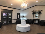 White circle couch for a medical spa lobby in South Carolina