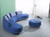 Designer Curved Sectional Sofa – 2 Piece Set in Passion Suade Sea color