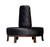 Exclusive quilted round bench with tall cone in black velvet fabric