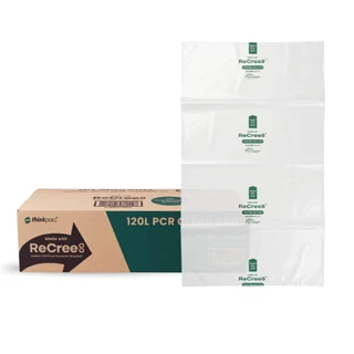 120L ReCree8® Clear Recycled Bin Liners
