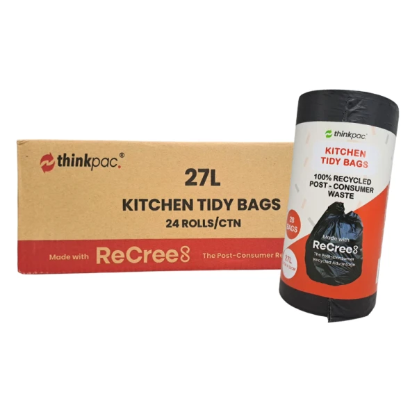 thinkpac 27L ROLL Retail Black Bin Liner - 24 rolls