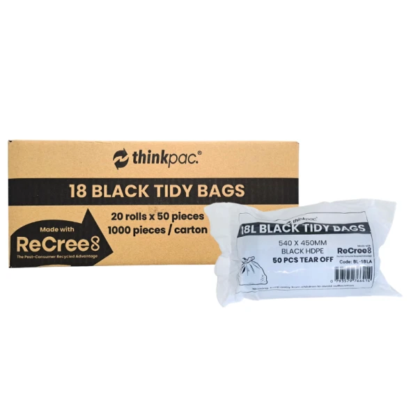 thinkpac 18L Black Kitchen Tidy Liner - 1000pcs