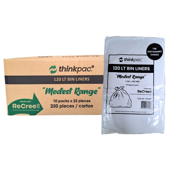 thinkpac Modest 240L Black Bin Liner - 100pcs
