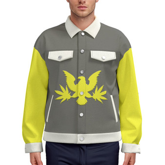 GREY/WHITE/YELLOW LAPEL JACKET