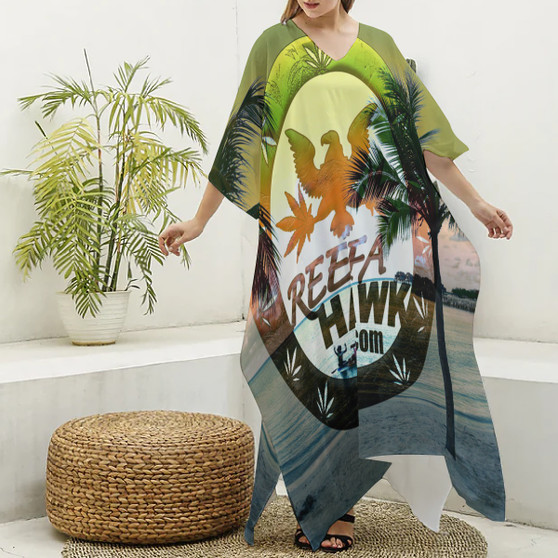Reefa Hawk Women's V-Neck Kaftan Robe