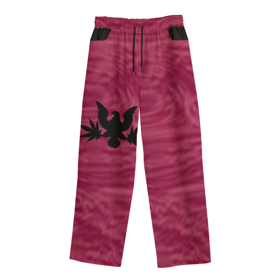 BURGNDY/BLK CASUAL PANTS