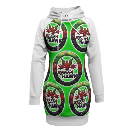 GRN/WHT MULTI LOGO HOODIE DRESS