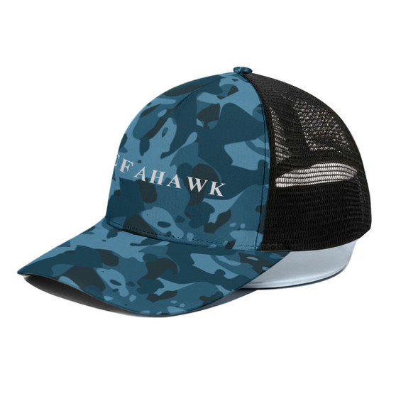 SKY BLU/BLK CAMO TRUCKER