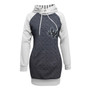 MOONSURFACE GREY/WHT HOODIE DRESS