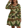 LONG SLV ARMY CAMO DRESS