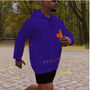 HEAVY FLEECE ROYAL BLU/ORANGE HOODIE