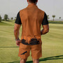 BURNT ORNG/BLK POLO SHORT SET