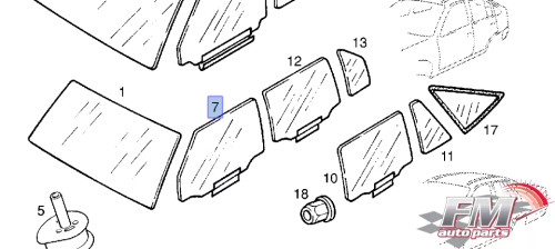 Window Front Door Left Clear fits Opel Kadett E 90186521 Genuine View Front